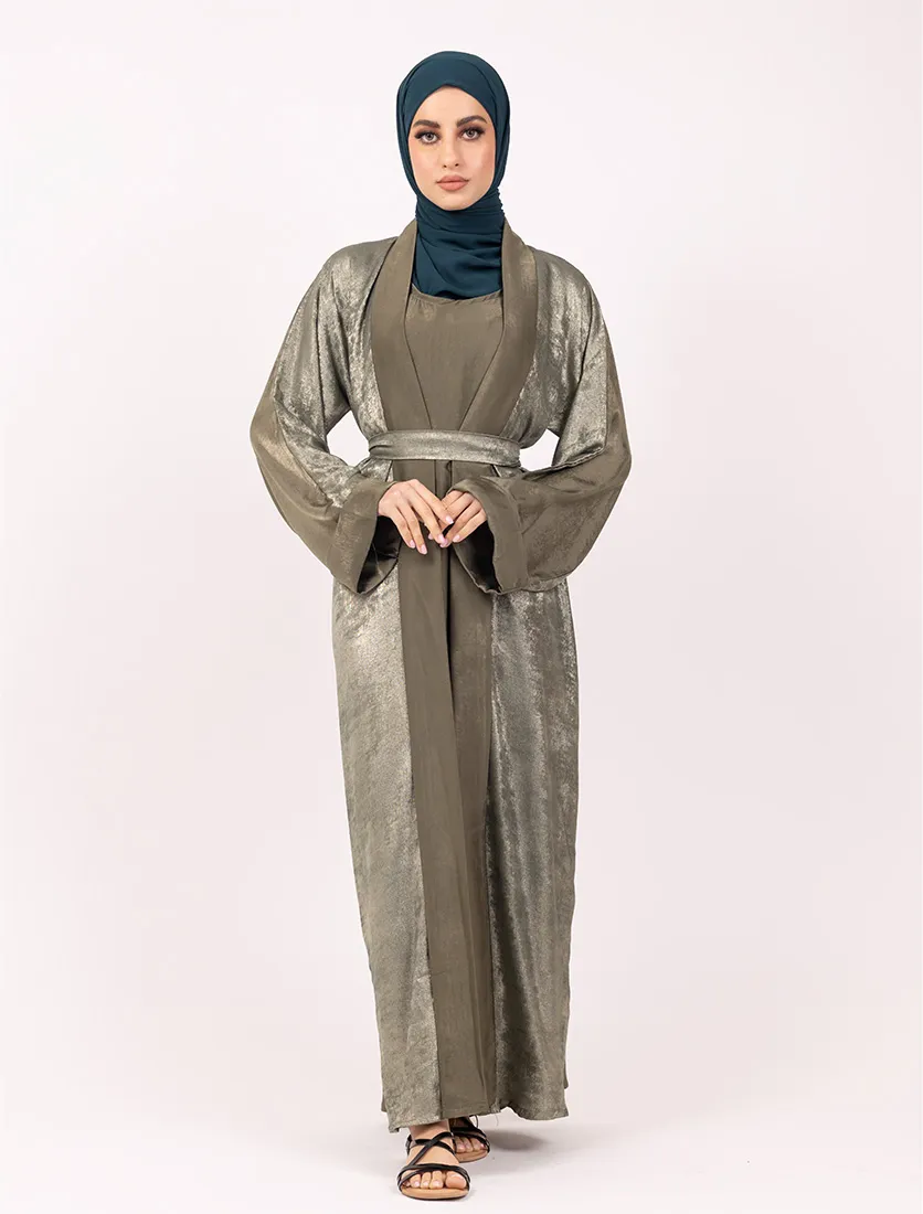 Khaki Jamila Open Abaya